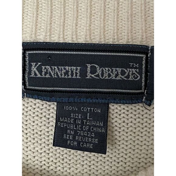 Kenneth Roberts 100% Cotton Golf Sweater Embroidered L EUC Vintage - Picture 4 of 5